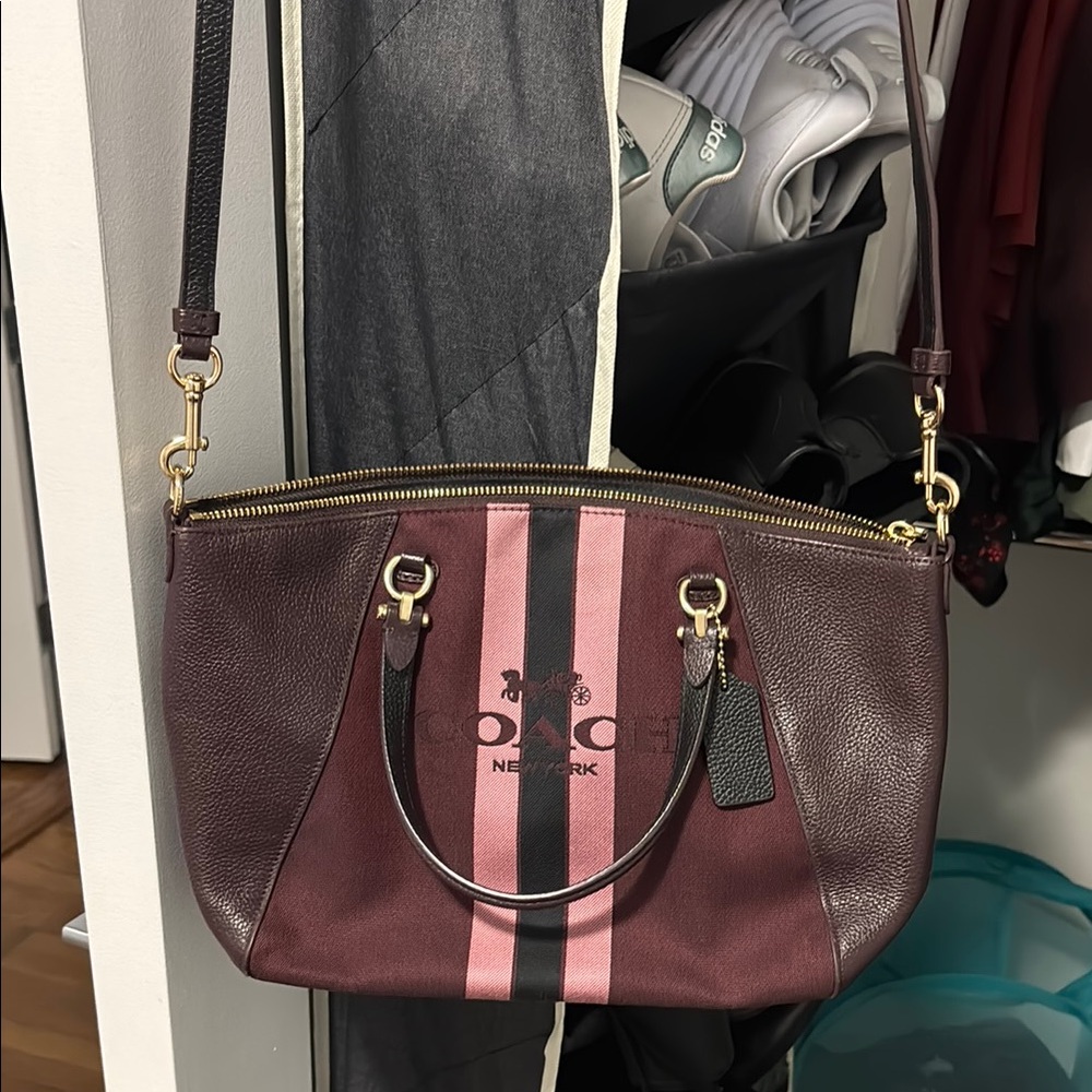 Coach Burgundy and Pink Women's Bag